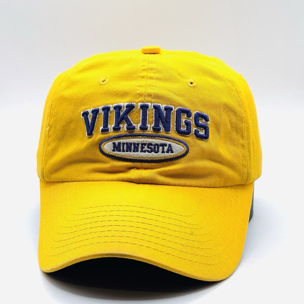 NFL Minnesota Viking Baseball Cap Hat Mens One Size Gold Purple Embroidered Logo